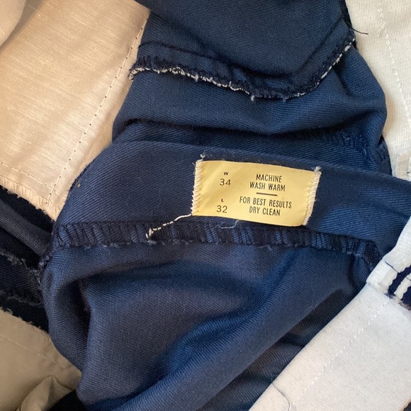 Vintage navy blue with white striped banded waist uniform pants - Picture 5 of 10